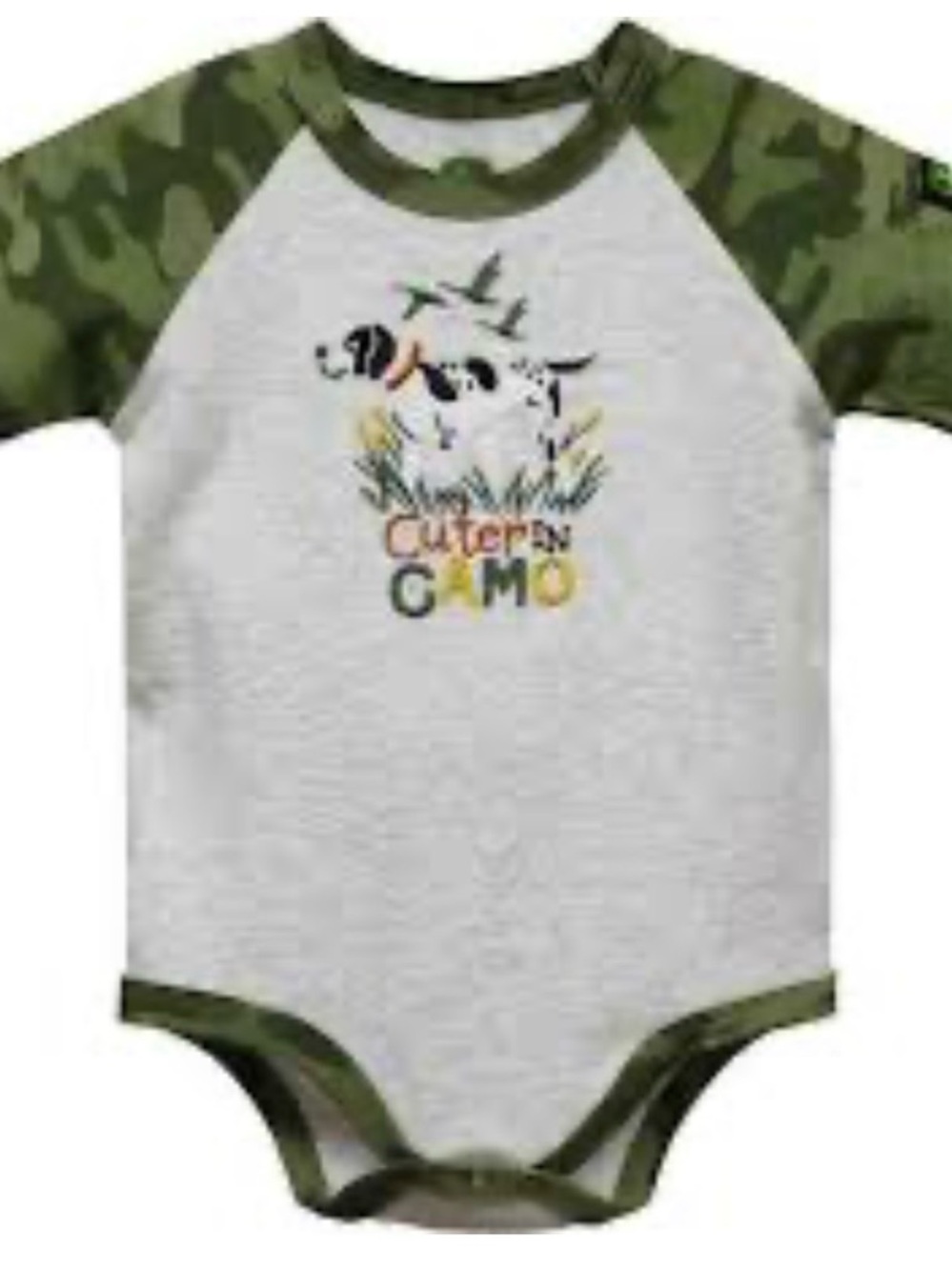 John Deere Infant 3/6 months Onsie Cuter in Camo Pointer Dog Hunting Ducks